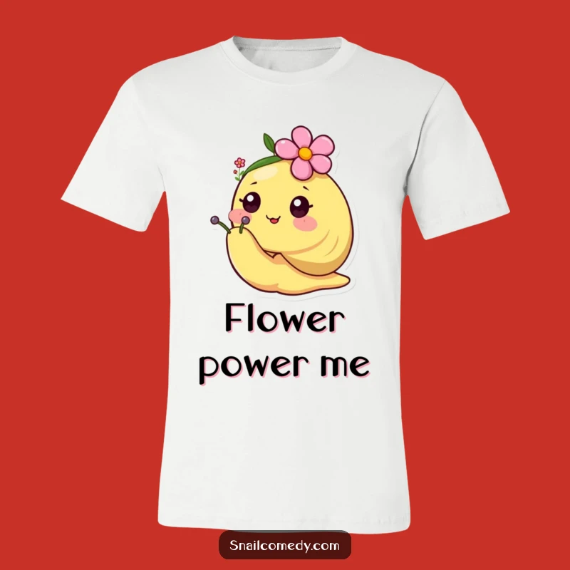 Funny Happy Kawaii Snail Flower Hat T-Shirt - Cheerful Bloom & A Sweet Outfit
