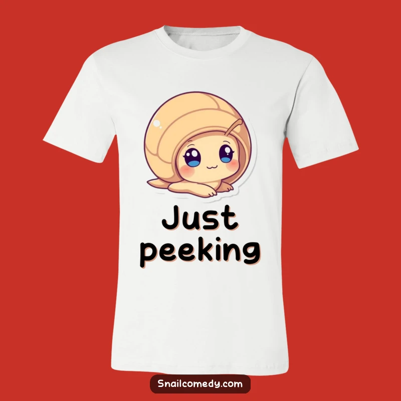 Funny Peeking Snail T-Shirt: Curious Kawaii Playfulness for Wear