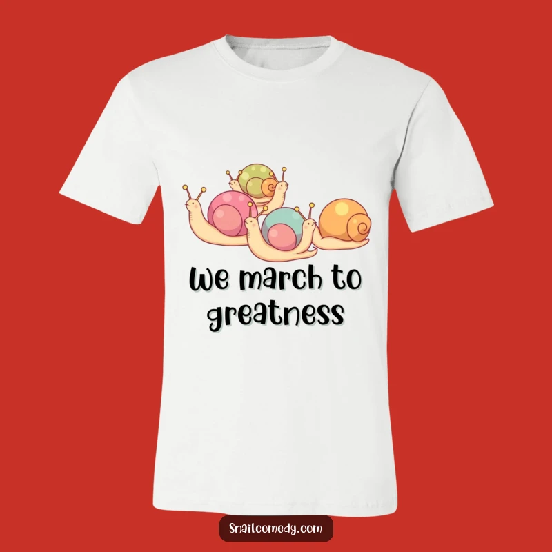 Funny Snail Parade T-Shirt: Colorful Marching Crew