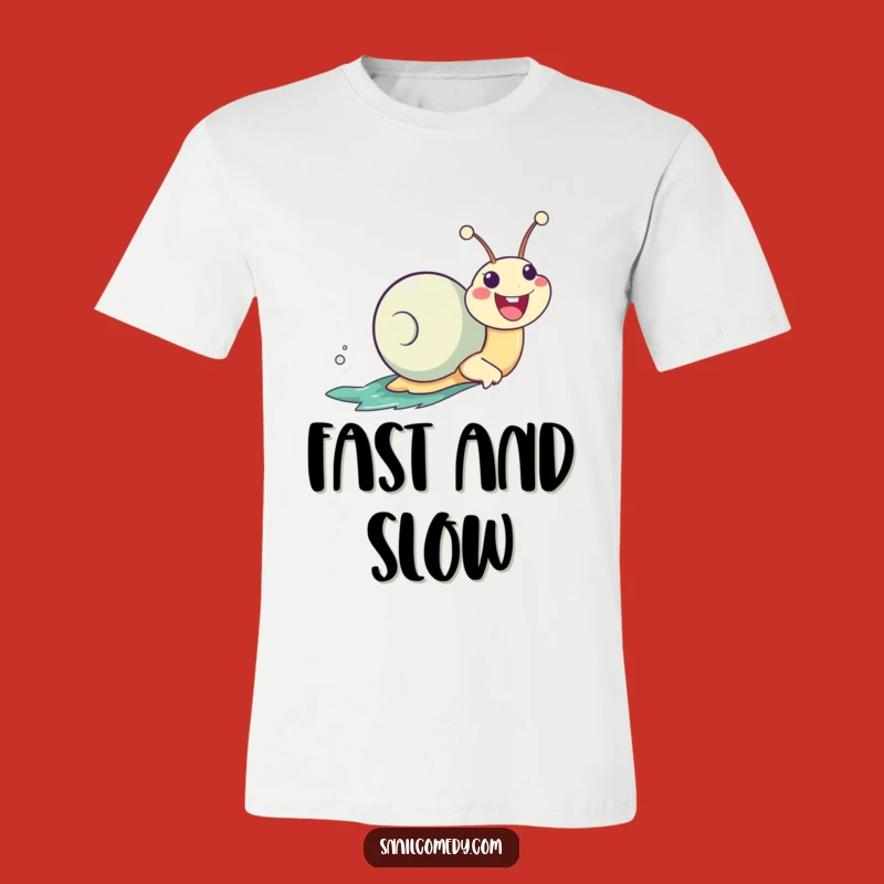 Funny Zooming Snail T-Shirt: Enthusiastic Kawaii Fun for Wear