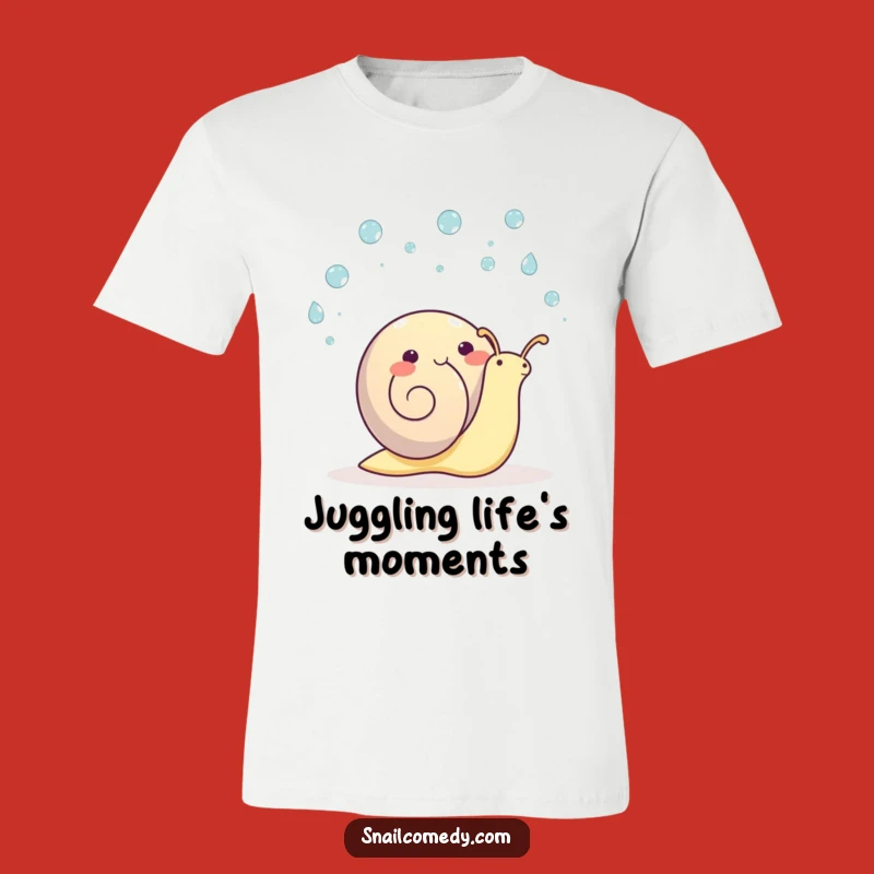 Funny Kawaii Snail Juggling T-Shirt: Happy Cartoon Mollusk Apparel Perfect Gift