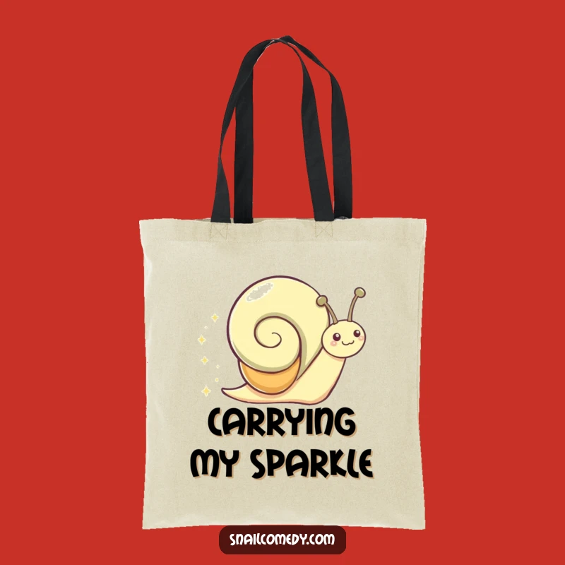 Funny Snail Sparkle Trail Tote Bag: Gleeful Character Accessory for Everyday Fun
