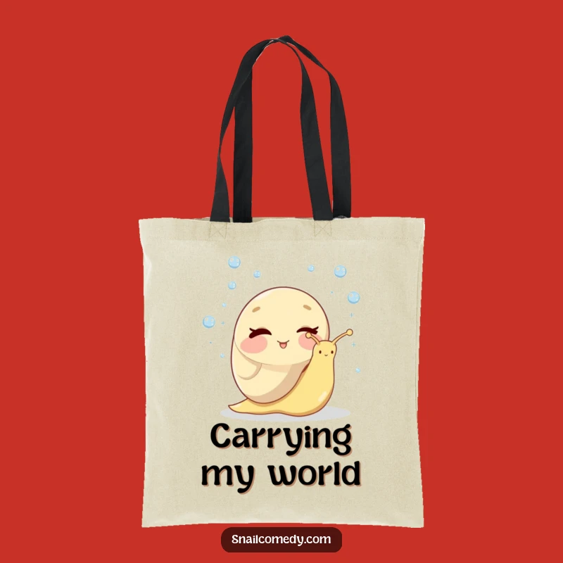 Funny Winking Snail Tote Bag - Hilarious Juggling Dewdrops Carryall Gift