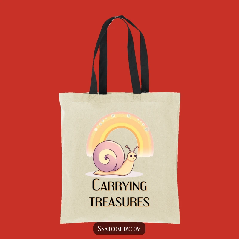Funny Snail Rainbow Tote Bag: Carry Your Dreams, Stylish Humor Bag!