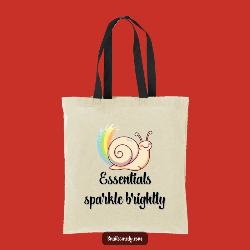 Funny Rainbow Snail Tote Bag - Happy Trail Design, Perfect Funny Gift!