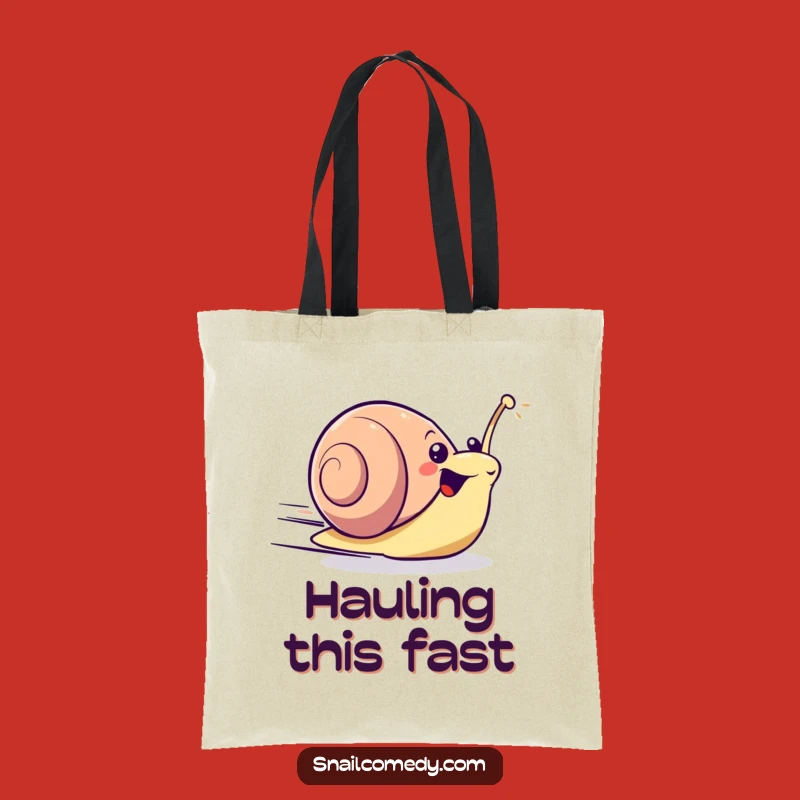 Funny Excited Kawaii Snail Tote Bag - Speedy Zoom & A Surprising Carry-all