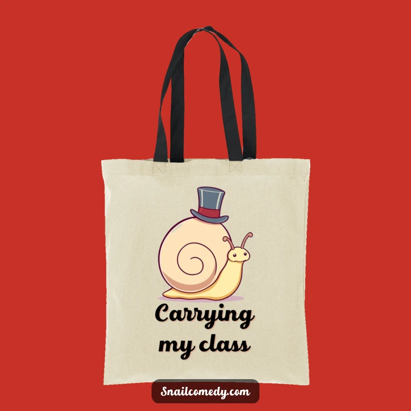 Funny Kawaii Snail Top Hat Tote Bag - Dapper Gentleman Humor