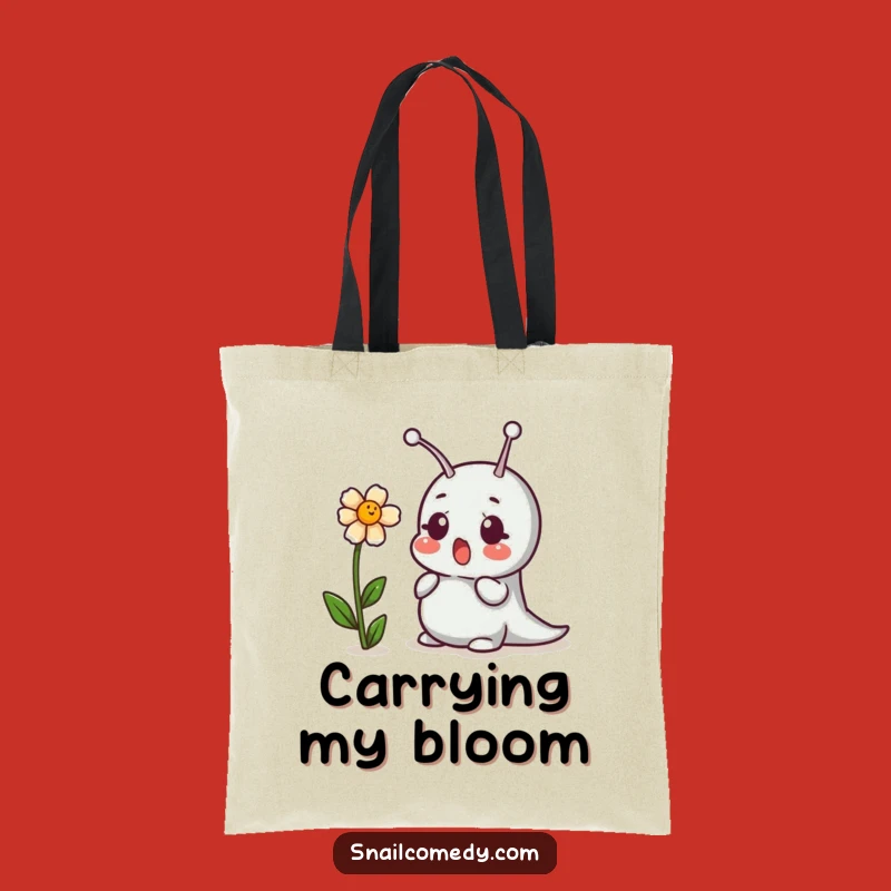 Funny Snail & Flower Tote Bag - Carry Your Laughs in Style
