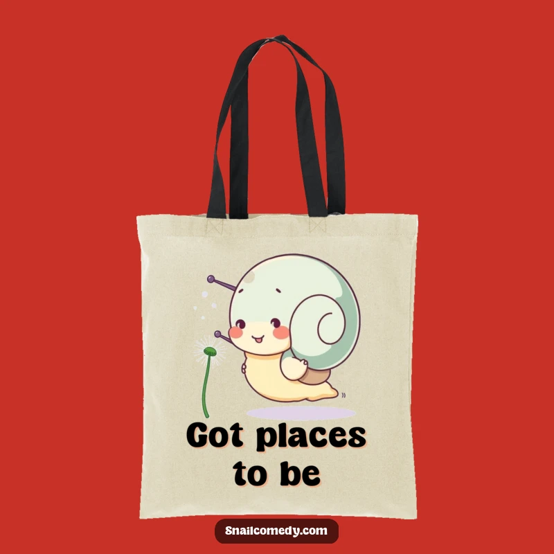 Funny Snail Tote Bag: Carry Your 'Race' Essentials with Joy